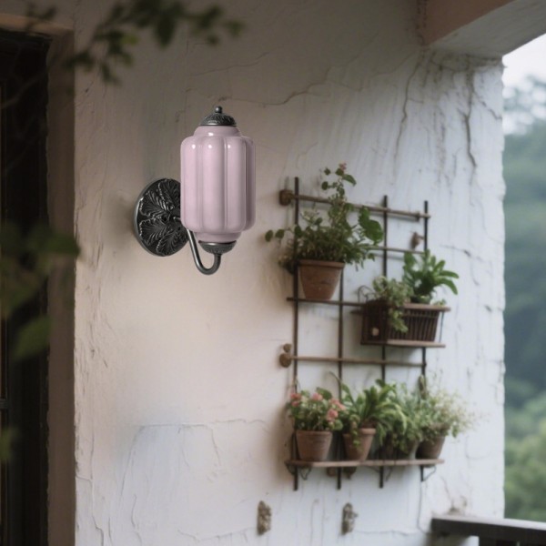 Lampa ścienna w kształcie świecznika ze szkła vintage M03