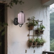 Lampa ścienna w kształcie świecznika ze szkła vintage M03