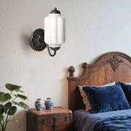 Lampa ścienna w kształcie świecznika ze szkła vintage M03