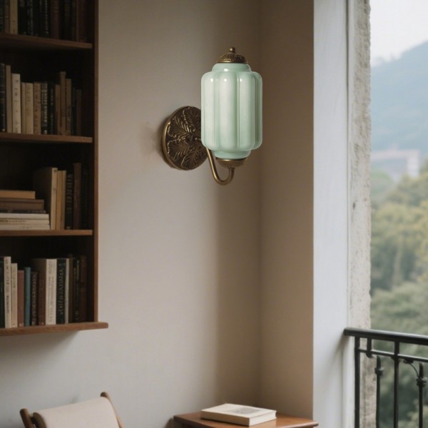 Lampa ścienna w kształcie świecznika ze szkła vintage M03