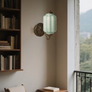 Lampa ścienna w kształcie świecznika ze szkła vintage M03