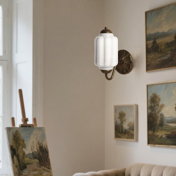 Lampa ścienna w kształcie świecznika ze szkła vintage M03