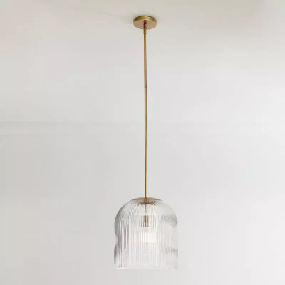 Alain Farmhouse Cooper Ribbed Glass Pendant Light G83