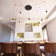 Industriell Svart Wireflow Free Form LED Pendellampa