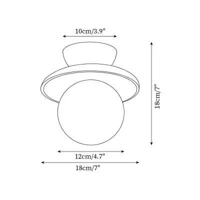Plafonnier avec corps en bois en forme de bol et abat-jour en verre blanc P014