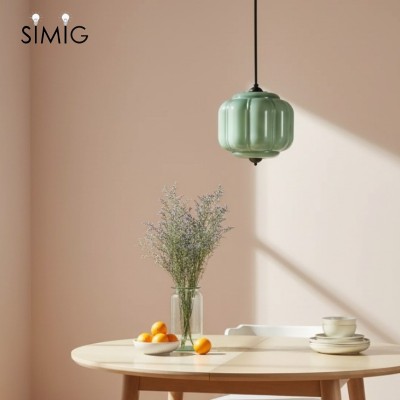 Vintage cremefarvet glaspendellampe – Eloise Retro lysekrone S195