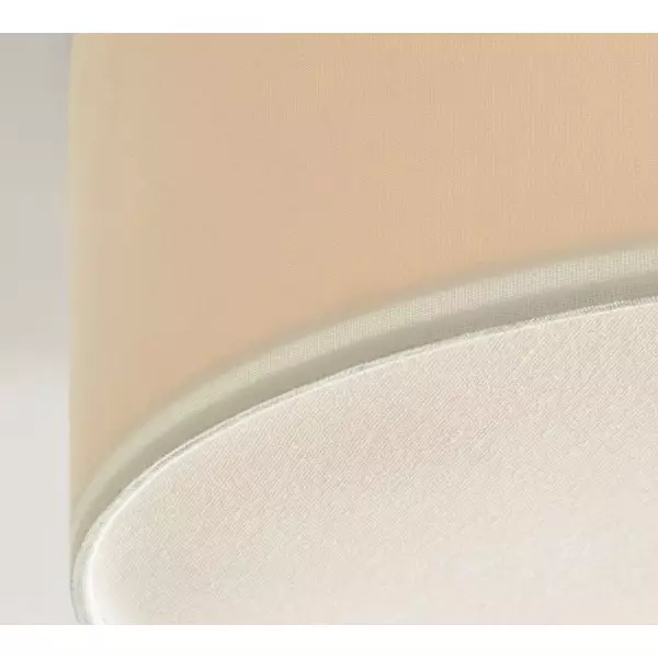 Lampa sufitowa Dumora Linen Drum – oprawa żelazna do montażu wpuszczanego z kloszem materiałowym