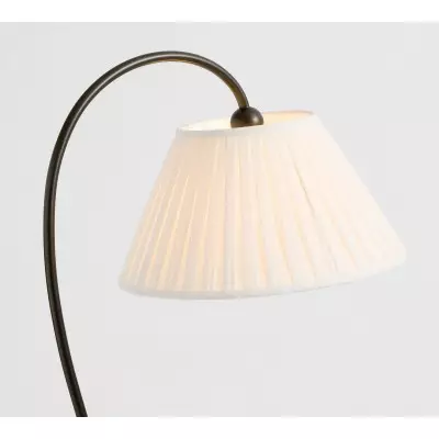 Luvora Stehlampe mit Plisseeschirm – verstellbares Leinenlicht im Landhausstil T034