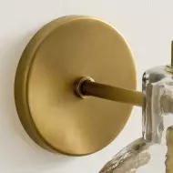 Glavira Podwójny kinkiet z recyklingowanego szkła – oświetlenie wewnętrzne, mosiężne T049