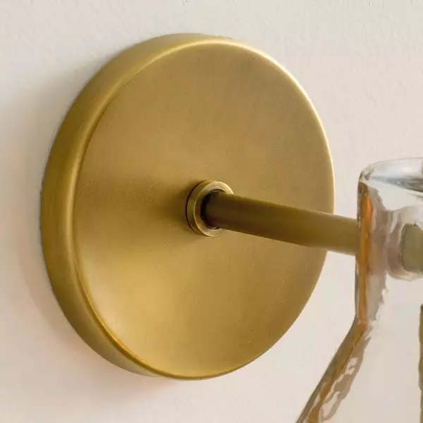 Glavira Podwójny kinkiet z recyklingowanego szkła – oświetlenie wewnętrzne, mosiężne T049