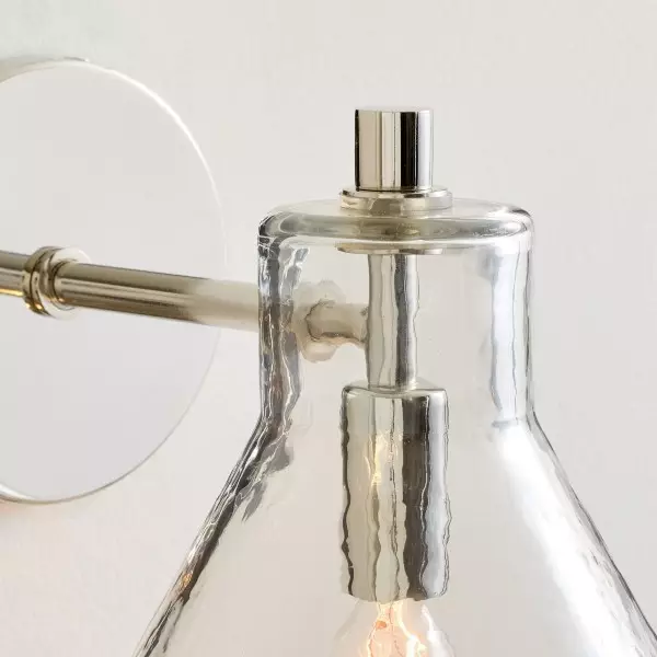 Glavira Podwójny kinkiet z recyklingowanego szkła – oświetlenie wewnętrzne, mosiężne T049