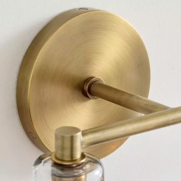 Glavira Podwójny kinkiet z recyklingowanego szkła – oświetlenie wewnętrzne, mosiężne T049