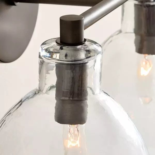 Glavira Podwójny kinkiet z recyklingowanego szkła – oświetlenie wewnętrzne, mosiężne T049