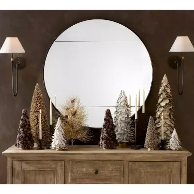 Applique classique Calin - Applique murale en fer avec abat-jour en lin blanc T067