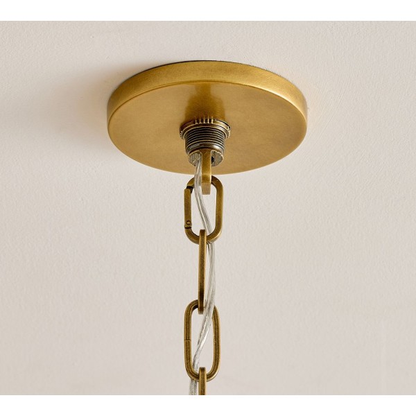 Lampa wisząca Dumora Iron Linen Drum – antyczny mosiądz, wisząca lampa sufitowa T123