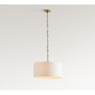 Lampa wisząca Dumora Iron Linen Drum – antyczny mosiądz, wisząca lampa sufitowa T123