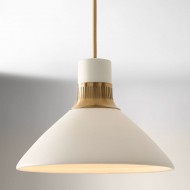 Calvor Elegancka lampa wisząca w brązie i porcelanie – Idealna do biura i salonu T127