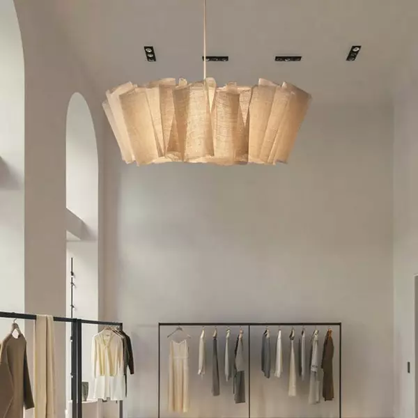 Lampa Wisząca Nordic z Plisowanym Abażurem – Elegancka Lampa do Salonu T191