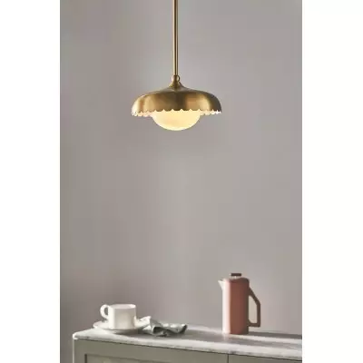 Rayla Kammusling Pendellampe – Messingfinish Retro Loftlampe til Spisestue & Køkken T209