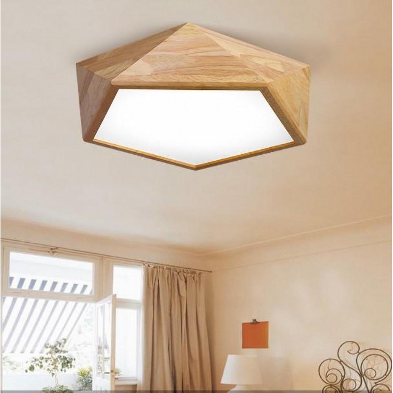 Plafonnier LED géométrique LEXA en bois