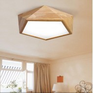 Plafonnier LED géométrique LEXA en bois