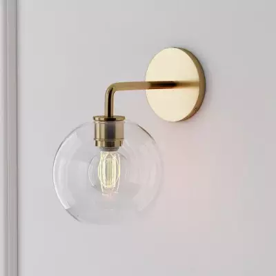 Aplique de pared artístico Selvion con forma de globo - Lámpara de pared escultural de vidrio artesanal T021