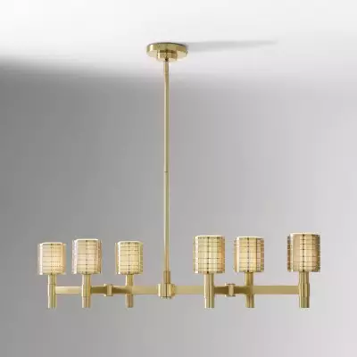 Lampadario Galvia Champagne Bronze a 6 luci - Metallo regolabile T062