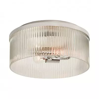 Bravira Loftlampe til indbygning - Ribbet og boblet glasmetallampe T071