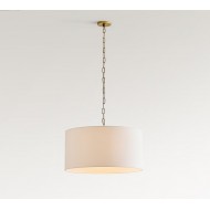 Lampa wisząca Dumora Iron Linen Drum – antyczny mosiądz, wisząca lampa sufitowa T123