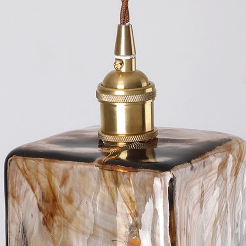 Lampa wisząca ze szkła kawowego