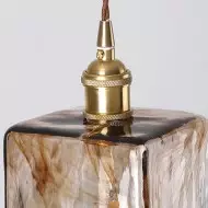 Lampa wisząca ze szkła kawowego