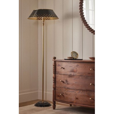 Lampada da terra perforata in ottone smaltato Auriglow - Stile Space Age - Arredamento per la casa T026