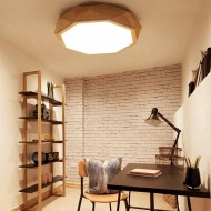 LUCENT Octagon Jewel-LED-kattovalaisin puinen