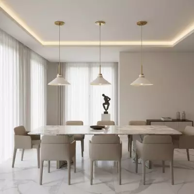 Aurenza Moderne Farmhouse Pendellampe - Justerbar Skærm for Varm Atmosfære T284