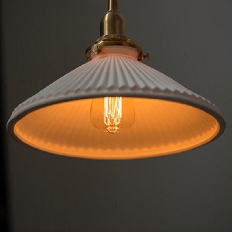 Moderne plissierte Keramik-Pendelleuchte