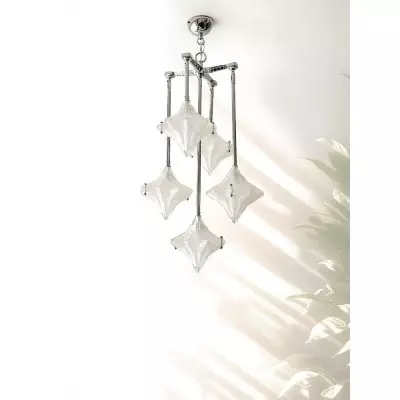 Żyrandol Astris Star w stylu art déco – matowe szkło, oprawa dekoracyjna do jadalni T433