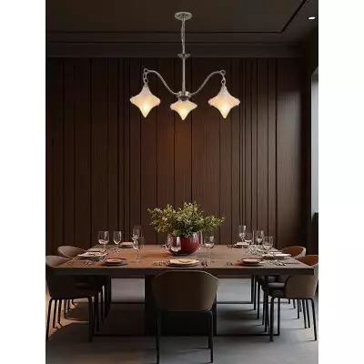 Żyrandol Astris Star w stylu art déco – matowe szkło, oprawa dekoracyjna do jadalni T433