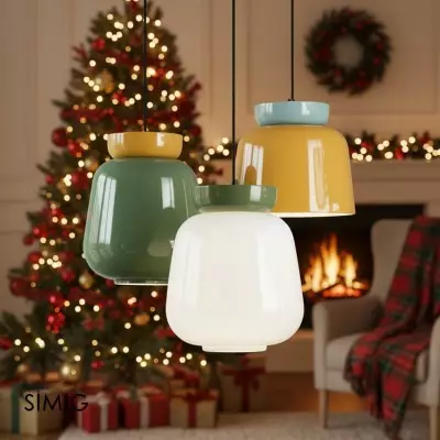 Fiesta Bunte schalenförmige Keramik-Pendelleuchte für Esszimmer T068