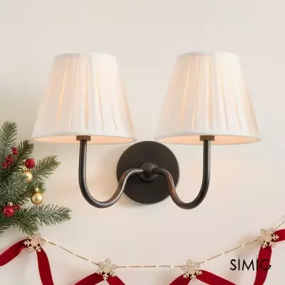 Luvora Modern Vägglampa med Plisserad Skärm för Sovrum och Vardagsrum T036