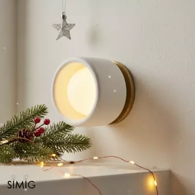 Cerova Anders Elfenbensfärgad Porslinsvägglampa – Organisk design för vardagsrum och sovrum T015