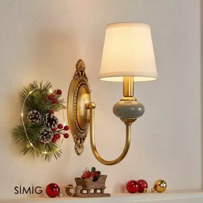 Applique da parete Elaris in elegante tessuto di rame – Stile europeo di lusso T447