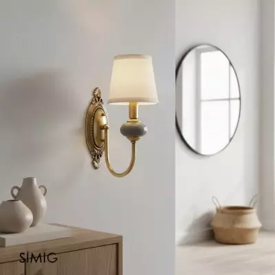 Applique da parete Elaris in elegante tessuto di rame – Stile europeo di lusso T447