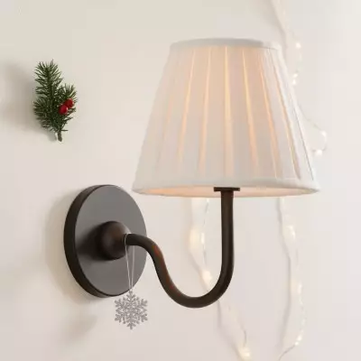 Luvora Modern Vägglampa med Plisserad Skärm för Sovrum och Vardagsrum T036