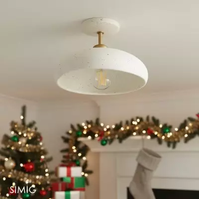 Radiica Handgjord Spräcklig Keramik Taklampa – Modern Design för Vardagsrum T202