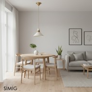 Calvor Elegancka lampa wisząca w brązie i porcelanie – Idealna do biura i salonu T127