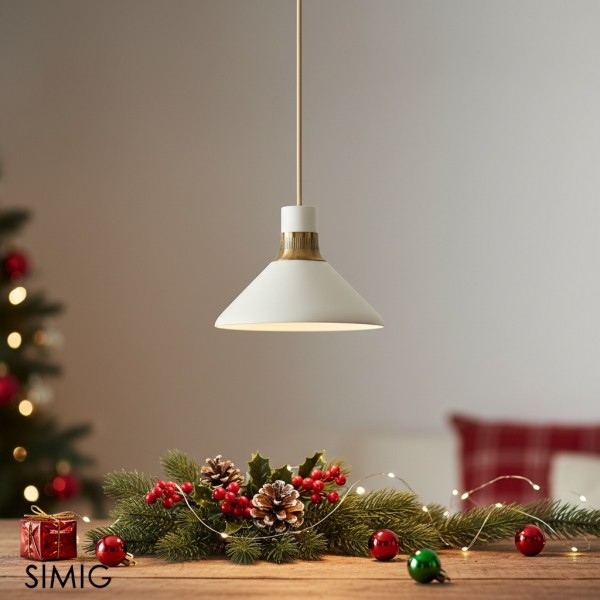 Calvor Elegancka lampa wisząca w brązie i porcelanie – Idealna do biura i salonu T127