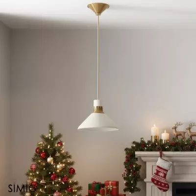 Calvor Elegancka lampa wisząca w brązie i porcelanie – Idealna do biura i salonu T127
