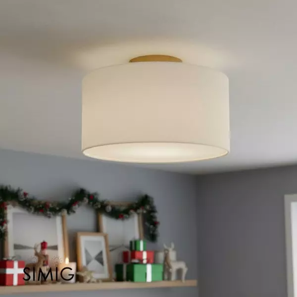 Jelvane Minimalistyczna lampa sufitowa z bęben kloszem T078