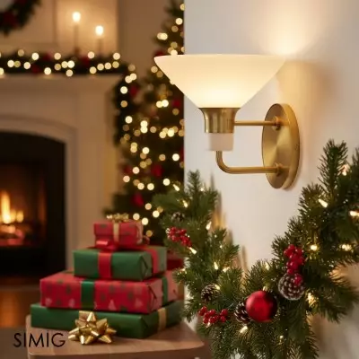 Calvor Vintage-Inspired Bronze Wall Lamp with Porcelain Finish for Hallways & Foyers T128