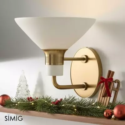 Calvor Vintage-Inspired Bronze Wall Lamp with Porcelain Finish for Hallways & Foyers T128